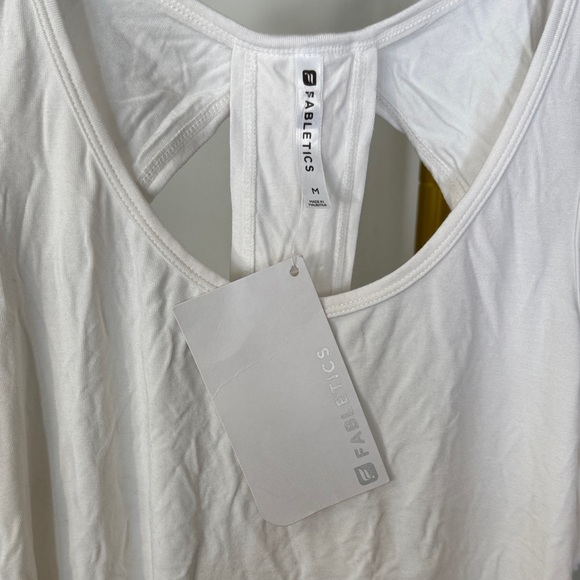 Fabletics White Racerback Performance Tank NEW M - Picture 3 of 12
